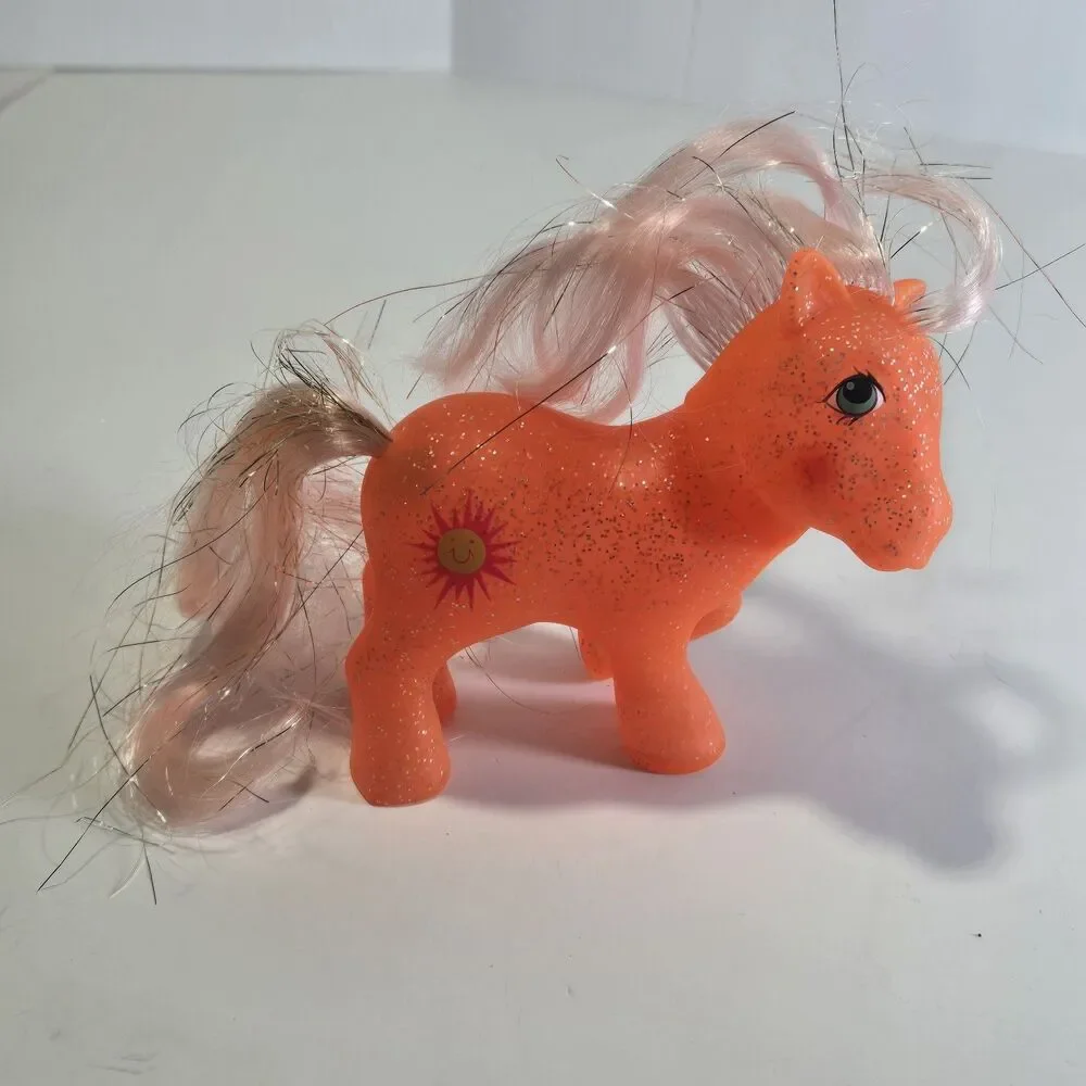 Vintage 1984 My Little Pony G1 Sunspot Sparkle Pony Hasbro Hong Kong w/ Comb